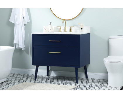 Elegant Bathroom Vanity - Blue (VF41036MBL-BS)