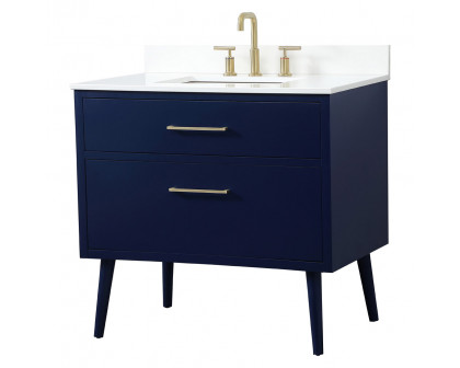 Elegant Bathroom Vanity - Blue (VF41036MBL-BS)