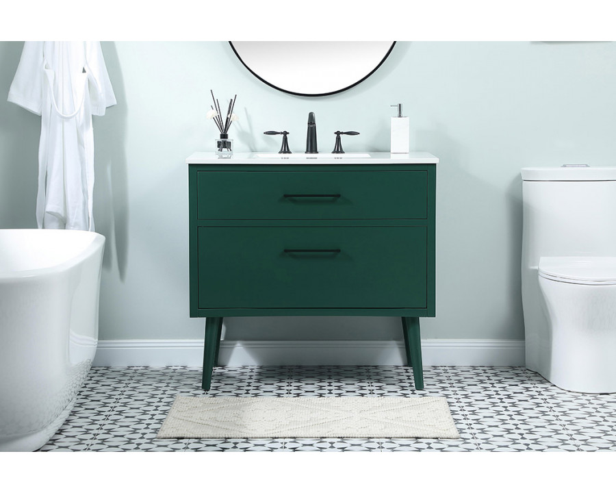 Elegant Bathroom Vanity - Green (VF41036MGN)