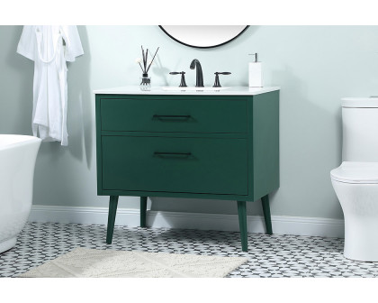 Elegant Bathroom Vanity - Green (VF41036MGN)