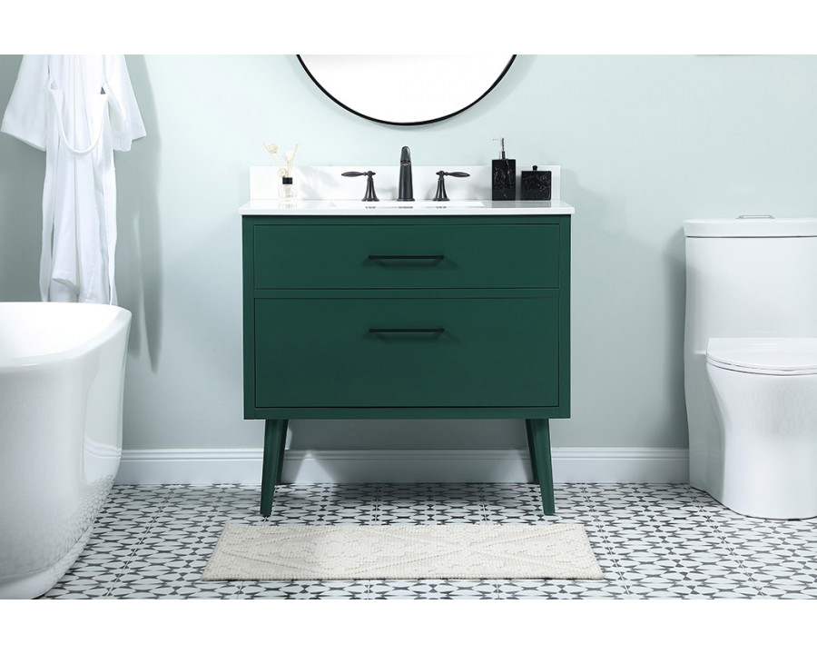 Elegant Bathroom Vanity - Green (VF41036MGN-BS)