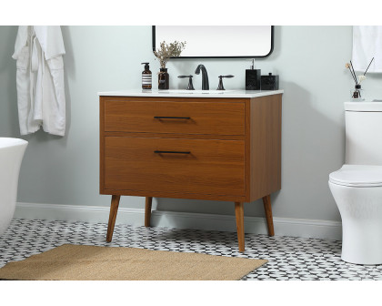 Elegant Bathroom Vanity - Teak (VF41036MTK)