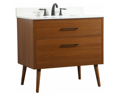 Elegant Bathroom Vanity - Teak (VF41036MTK-BS)