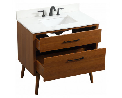 Elegant Bathroom Vanity - Teak (VF41036MTK-BS)