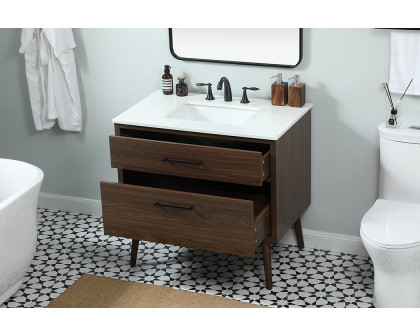 Elegant Bathroom Vanity - Walnut (VF41036MWT)