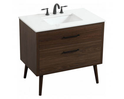 Elegant Bathroom Vanity - Walnut (VF41036MWT)