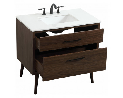 Elegant Bathroom Vanity - Walnut (VF41036MWT)