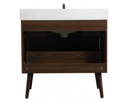 Elegant Bathroom Vanity - Walnut (VF41036MWT-BS)