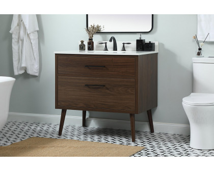 Elegant Bathroom Vanity - Walnut (VF41036MWT-BS)