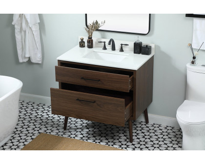 Elegant Bathroom Vanity - Walnut (VF41036MWT-BS)