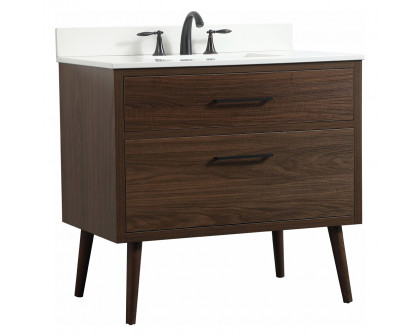 Elegant Bathroom Vanity - Walnut (VF41036MWT-BS)