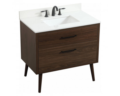 Elegant Bathroom Vanity - Walnut (VF41036MWT-BS)