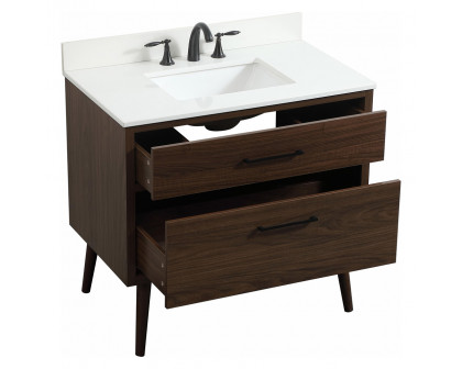 Elegant Bathroom Vanity - Walnut (VF41036MWT-BS)