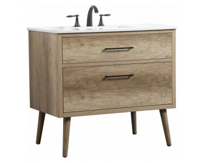 Elegant Bathroom Vanity - Natural Oak (VF41036NT)