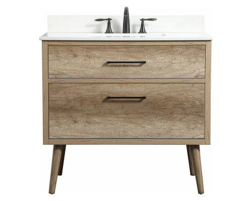 Elegant Bathroom Vanity - Natural Oak (VF41036NT-BS)