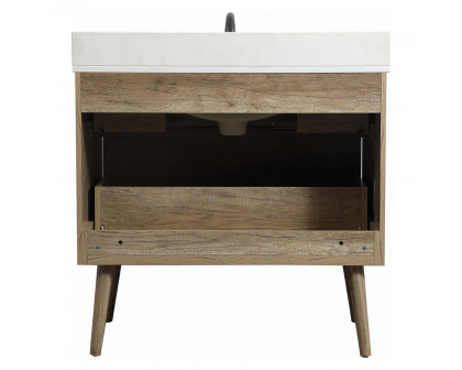 Elegant Bathroom Vanity - Natural Oak (VF41036NT-BS)