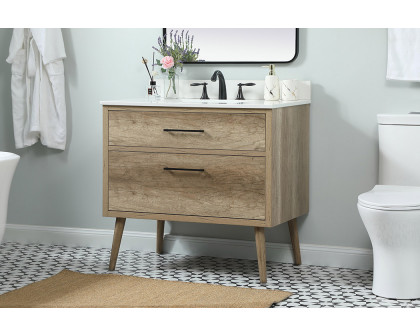 Elegant Bathroom Vanity - Natural Oak (VF41036NT-BS)