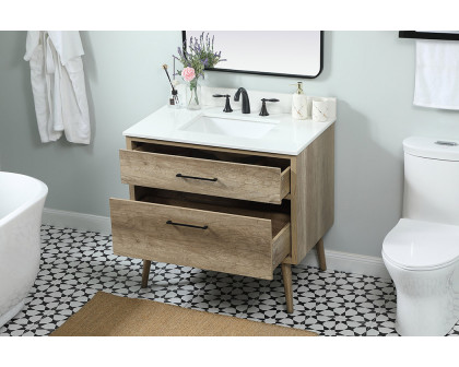 Elegant Bathroom Vanity - Natural Oak (VF41036NT-BS)