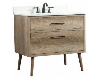 Elegant Bathroom Vanity - Natural Oak (VF41036NT-BS)