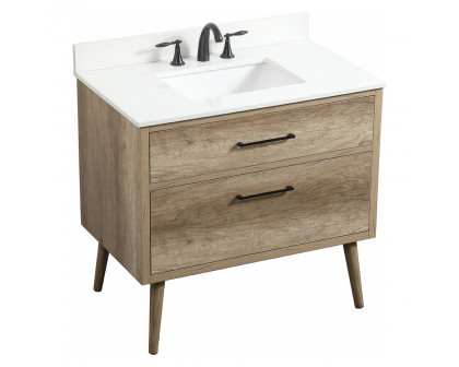 Elegant Bathroom Vanity - Natural Oak (VF41036NT-BS)