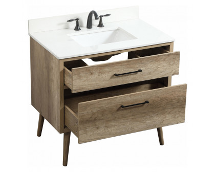 Elegant Bathroom Vanity - Natural Oak (VF41036NT-BS)