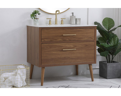 Elegant Bathroom Vanity - Walnut Brown (VF41036WB)