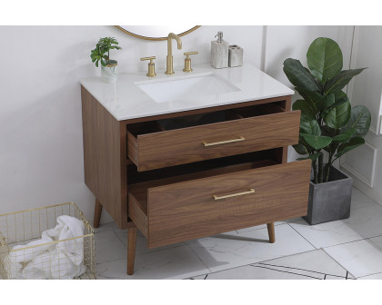 Elegant Bathroom Vanity - Walnut Brown (VF41036WB)