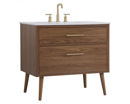 Elegant Bathroom Vanity - Walnut Brown (VF41036WB)