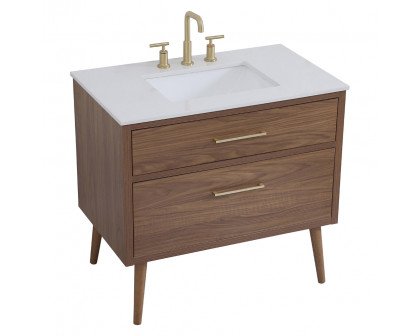 Elegant Bathroom Vanity - Walnut Brown (VF41036WB)