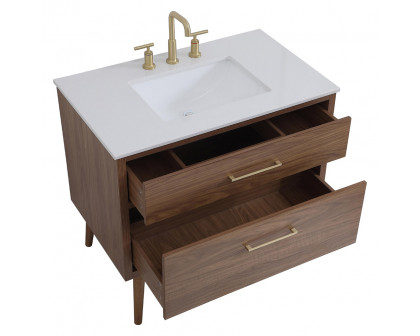 Elegant Bathroom Vanity - Walnut Brown (VF41036WB)