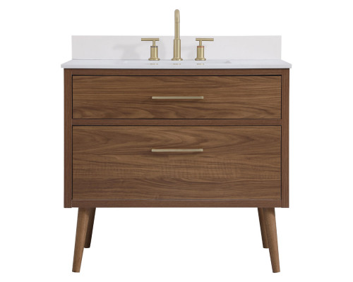 Elegant Bathroom Vanity - Walnut Brown (VF41036WB-BS)