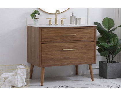 Elegant Bathroom Vanity - Walnut Brown (VF41036WB-BS)