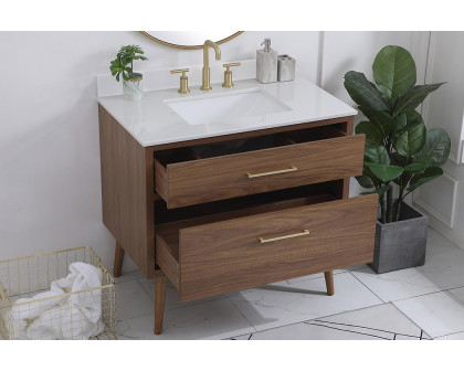 Elegant Bathroom Vanity - Walnut Brown (VF41036WB-BS)