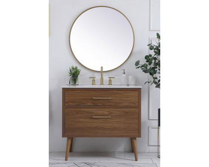 Elegant Bathroom Vanity - Walnut Brown (VF41036WB-BS)