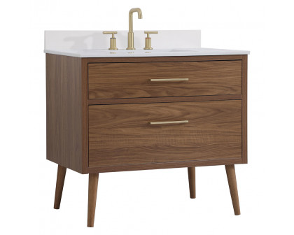 Elegant Bathroom Vanity - Walnut Brown (VF41036WB-BS)