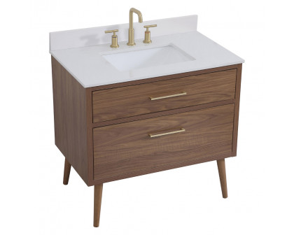 Elegant Bathroom Vanity - Walnut Brown (VF41036WB-BS)