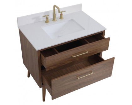 Elegant Bathroom Vanity - Walnut Brown (VF41036WB-BS)