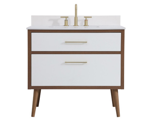 Elegant Bathroom Vanity - White (VF41036WH-BS)