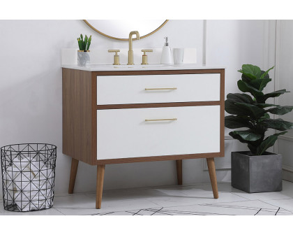 Elegant Bathroom Vanity - White (VF41036WH-BS)