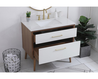 Elegant Bathroom Vanity - White (VF41036WH-BS)