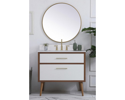 Elegant Bathroom Vanity - White (VF41036WH-BS)