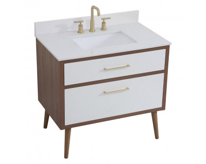 Elegant Bathroom Vanity - White (VF41036WH-BS)