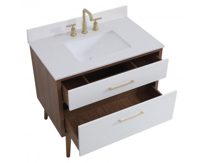 Elegant Bathroom Vanity - White (VF41036WH-BS)