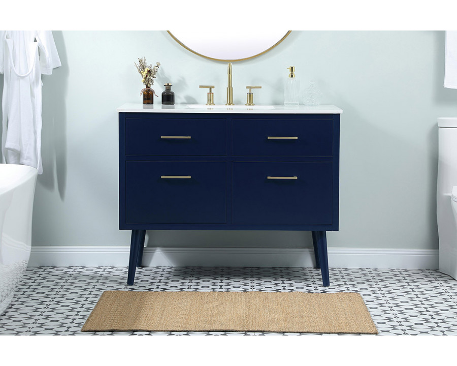 Elegant Bathroom Vanity - Blue (VF41042MBL)