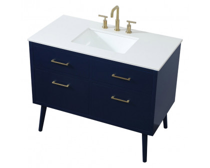 Elegant Bathroom Vanity - Blue (VF41042MBL)