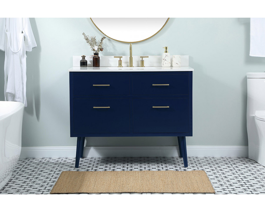 Elegant Bathroom Vanity - Blue (VF41042MBL-BS)