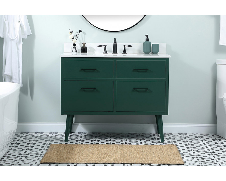 Elegant Bathroom Vanity - Green (VF41042MGN-BS)