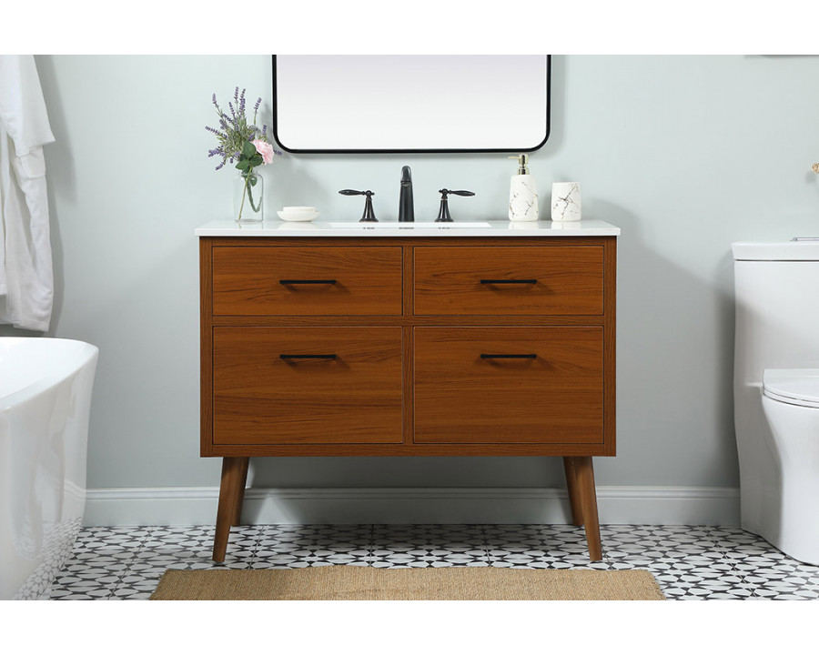 Elegant Bathroom Vanity - Teak (VF41042MTK)