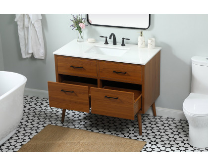 Elegant Bathroom Vanity - Teak (VF41042MTK)