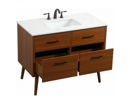 Elegant Bathroom Vanity - Teak (VF41042MTK)